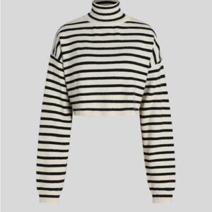 Cider Cropped Striped Sweater- Size L